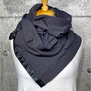 Lululemon Vinyasa Scarf - Striped - Gray/Black - Like New Condition